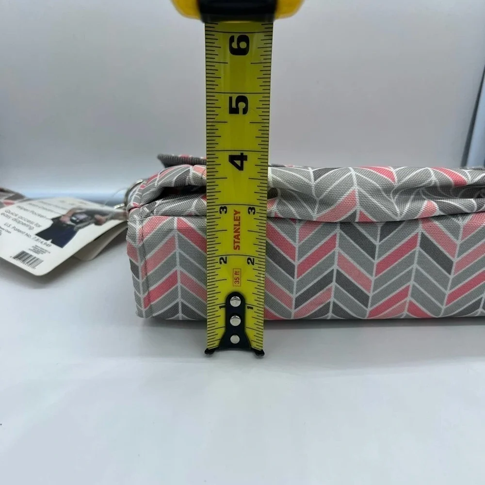NEW Lillybet by Demdaco Diaper Clutch chevron pink&gray multiple way to …